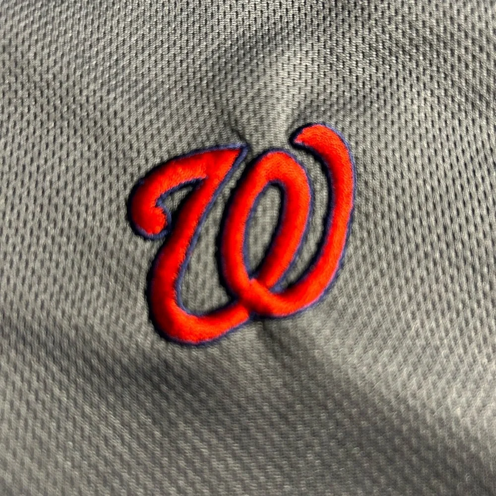 MLB True Fan Washington Nationals Gray/Charcoal Black Red Tracker Insignia Polo - Picture 5 of 9